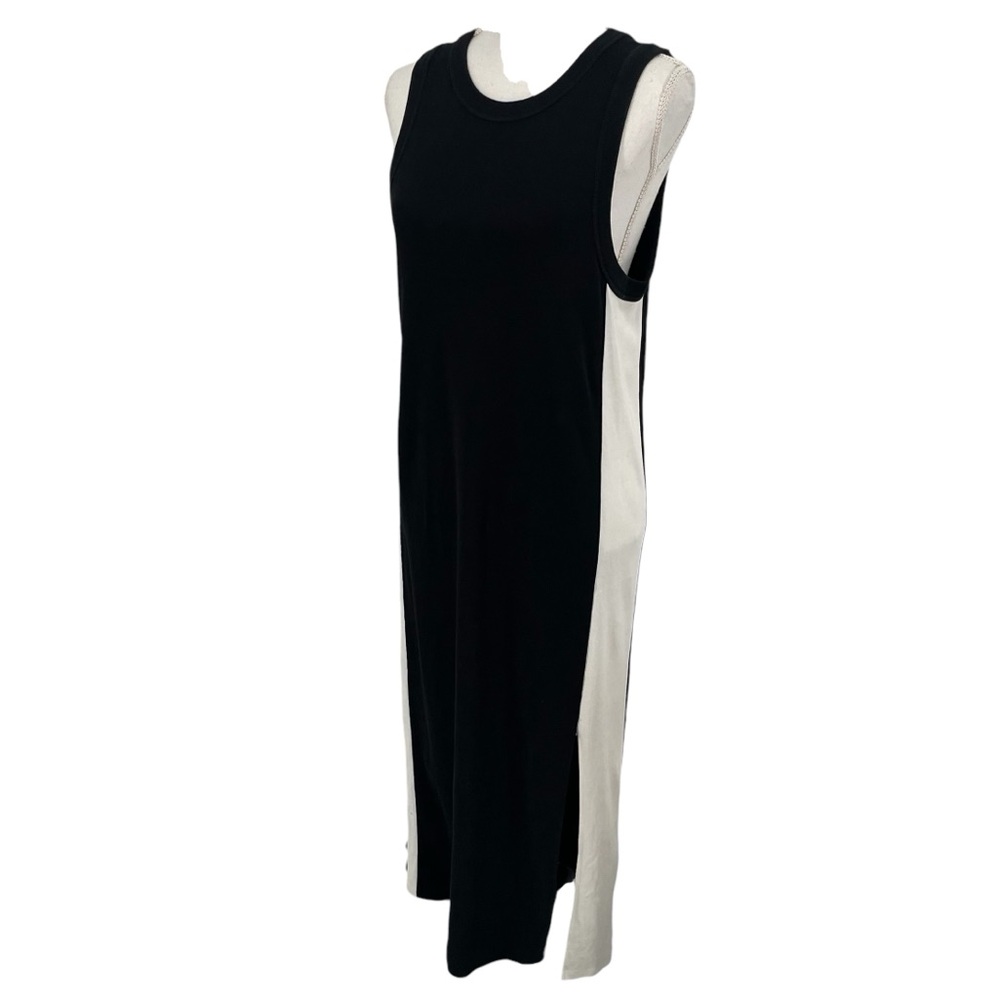 Rag & Bone Sleeveless Midi Dress Black White Side Slit Women’s Medium